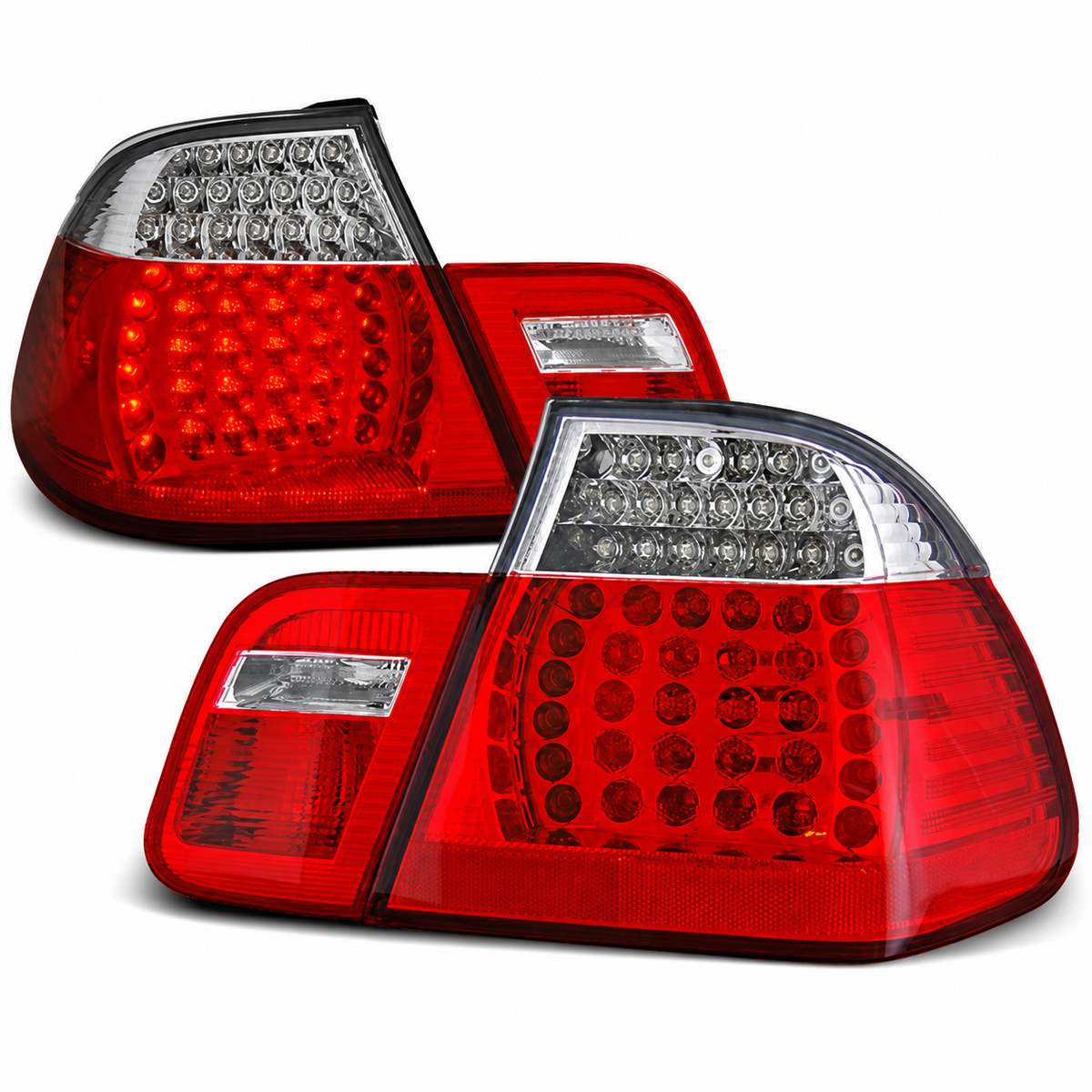 LED Rückleuchten passend für BMW E46 1998–2001 Limousine Rot/Weiß
