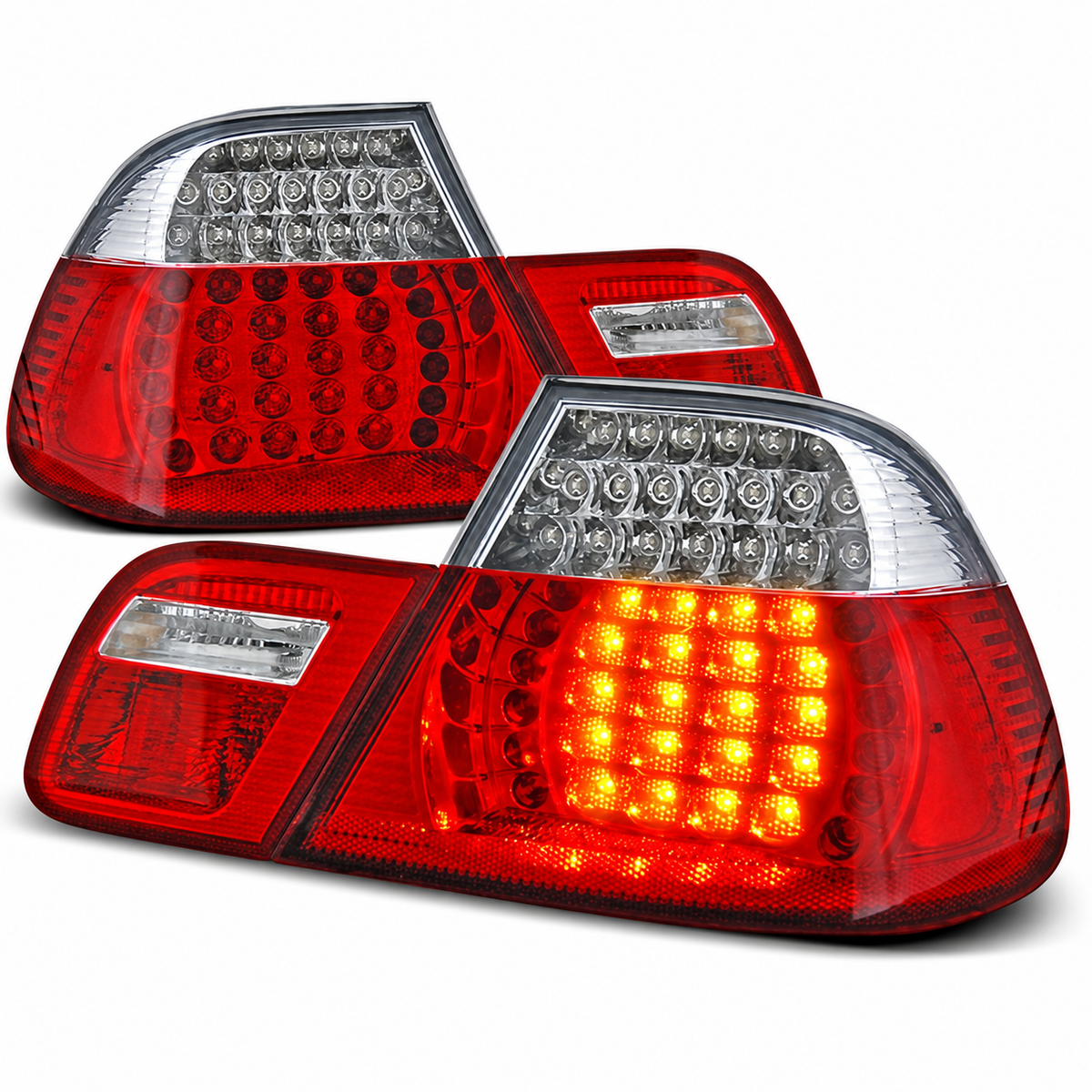LED Rückleuchten passend für BMW E46 1999–2003 Coupé Rot/Weiß