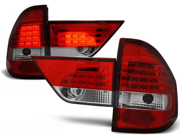 LED Rückleuchten passend für BMW X3 E83 Bj. 04-06 Rot/Chrom