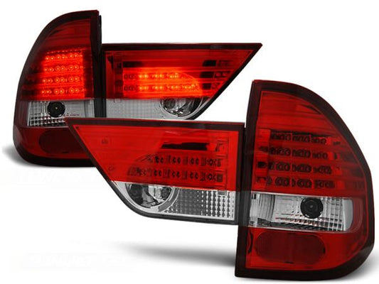 LED Rückleuchten passend für BMW X3 E83 Bj. 04-06 Rot/Chrom