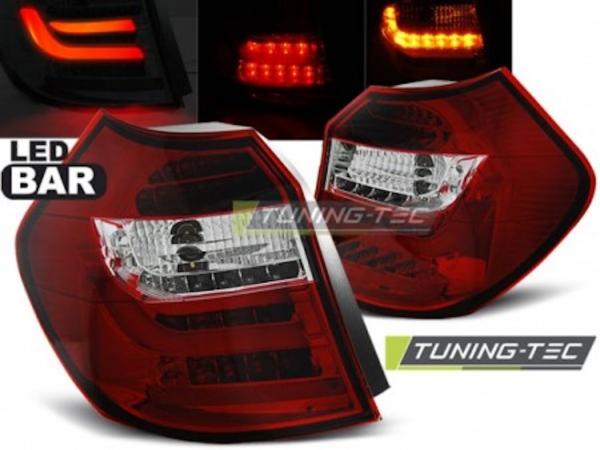 LED Lightbar Rückleuchten passend für BMW E81/E87 LCI Bj. 07-11 Rot/Chrom