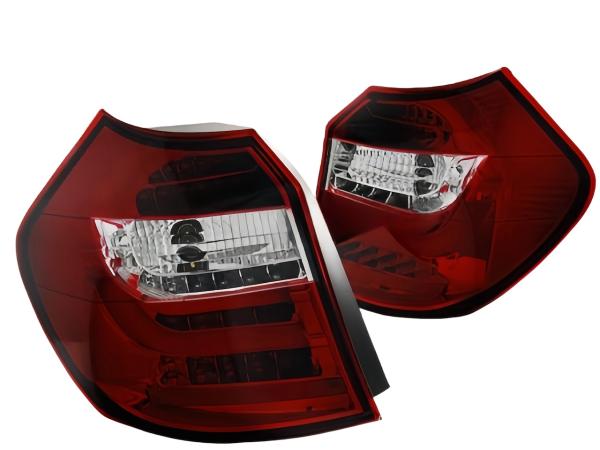 LED Lightbar Rückleuchten passend für BMW E81/E87 LCI Bj. 07-11 Rot/Chrom