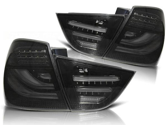 LED Lightbar Rückleuchten passend für BMW E90 LCI Limo Bj. 08-12 Schwarz Smoke
