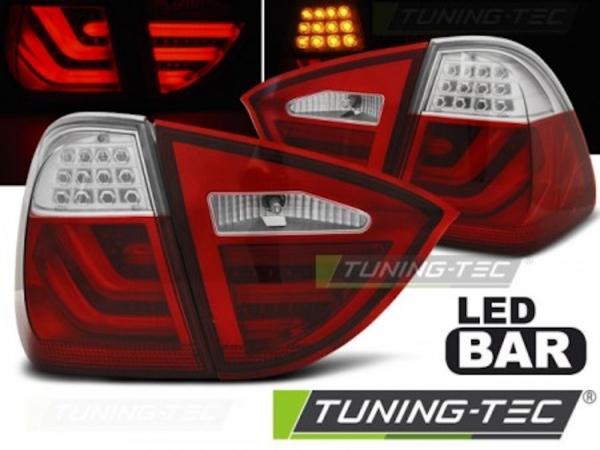 LED Lightbar Rückleuchten passend für BMW E91 Touring Bj. 05-08 Rot/Chrom