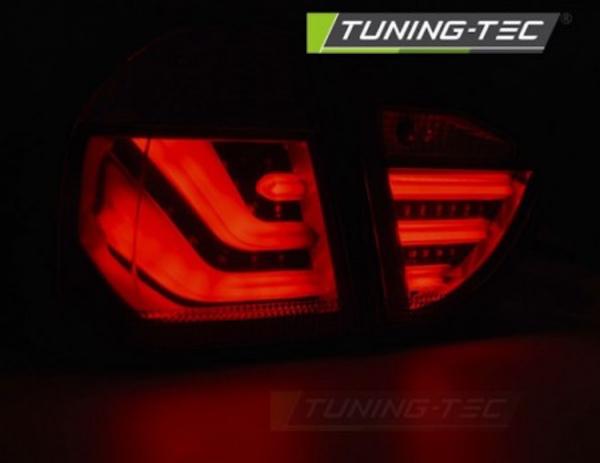 LED Lightbar Rückleuchten passend für BMW E91 LCI Touring Bj. 08-12 Rot/Chrom