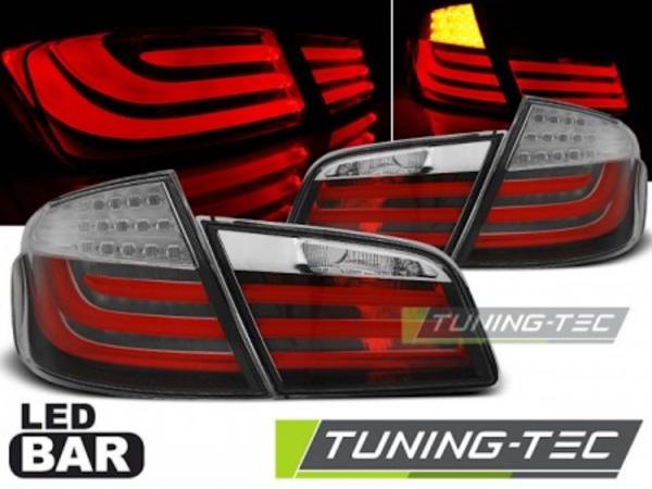 LED Lightbar Rückleuchten passend für BMW F10 Bj. 10-13 Rot/Chrom LED Blinker