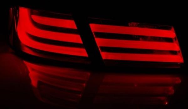 LED Lightbar Rückleuchten passend für BMW F10 Bj. 10-13 Rot/Chrom LED Blinker