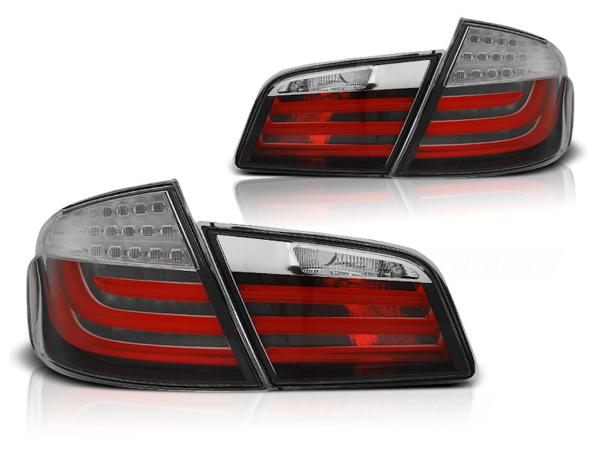 LED Lightbar Rückleuchten passend für BMW F10 Bj. 10-13 Rot/Chrom LED Blinker