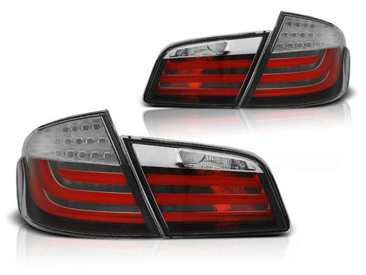 LED Lightbar Rückleuchten passend für BMW F10 Bj. 10-13 Rot/Chrom LED Blinker