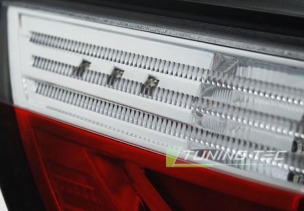 LED Lightbar Rückleuchten passend für BMW E60 LCI Limo Bj. 07-10 Rot/Chrom