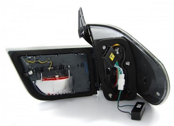 LED Lightbar Rückleuchten passend für BMW X5 E70 Bj. 07-10 Rot/Chrom