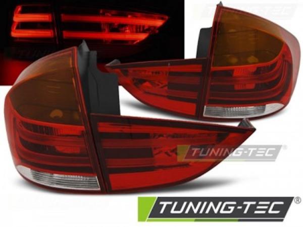 LED Lightbar Rückleuchten passend für BMW X1 E84 Bj. 09-12 Rot/Chrom