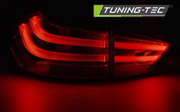 LED Lightbar Rückleuchten passend für BMW X1 E84 Bj. 09-12 Rot/Chrom