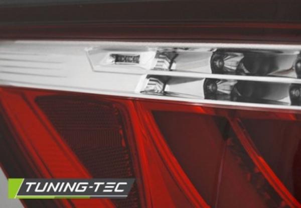 LED Lightbar Rückleuchten passend für BMW E60 Limo Bj. 03-07 Rot/Chrom