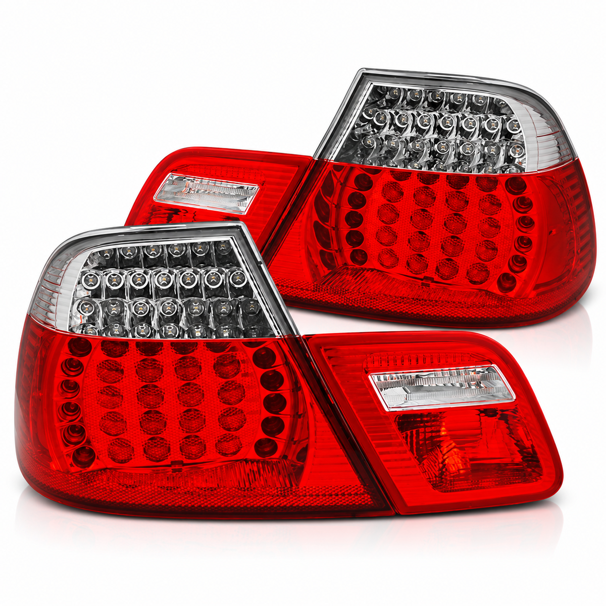 LED Rückleuchten passend für BMW E46 04/1999–03/2003 Coupé Rot/Weiß dynamisch