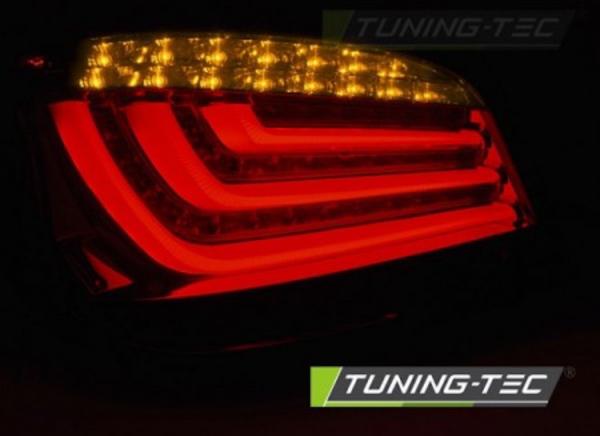 LED Lightbar Rückleuchten passend für BMW E60 LCI Limo Bj. 07-10 Rot/Chrom