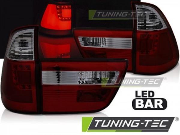 LED Lightbar Rückleuchten passend für BMW X5 E53 Bj. 99-03 Rot/Smoke