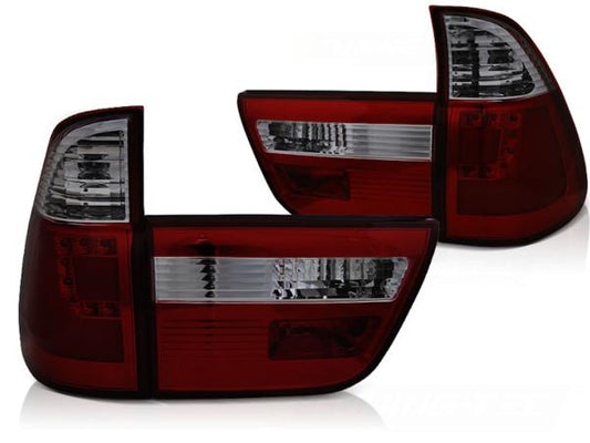 LED Lightbar Rückleuchten passend für BMW X5 E53 Bj. 99-03 Rot/Smoke