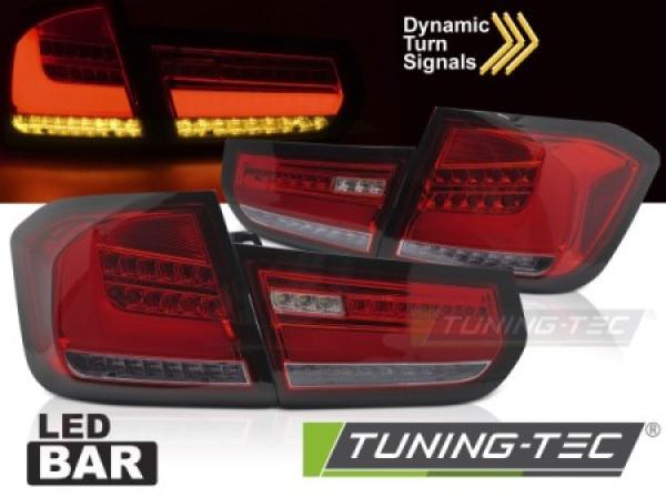 Voll LED Rückleuchten passend für BMW F30 Limo Bj. 11-15 Rot/Chrom dynamischer Blinker