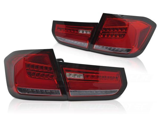 Voll LED Rückleuchten passend für BMW F30 Limo Bj. 11-15 Rot/Chrom dynamischer Blinker