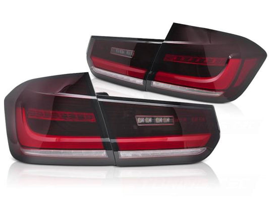 Voll LED Rückleuchten passend für BMW F30 Limo Bj. 11-19 Rot/Chrom dynamischer Blinker