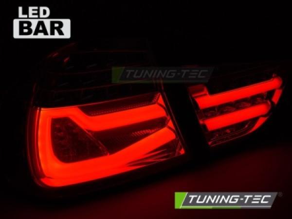 Voll LED Lightbar Rückleuchten passend für BMW E90 LCI Limo Bj. 08-12 Rot/Chrom