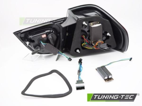 Voll LED Lightbar Rückleuchten passend für BMW E90 LCI Limo Bj. 08-12 Rot/Chrom