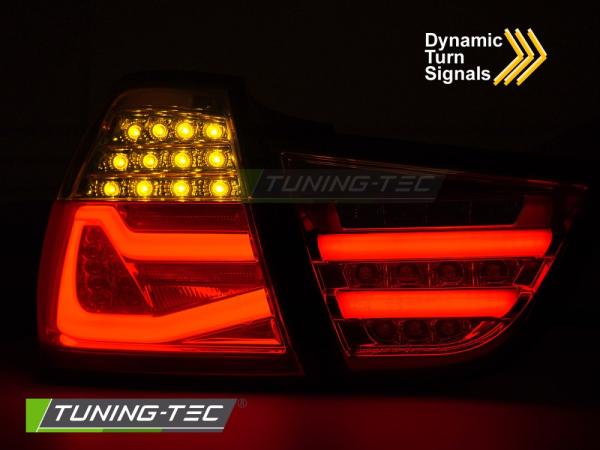 Voll LED Lightbar Rückleuchten passend für BMW E90 LCI Limo Bj. 08-12 Rot/Smoke