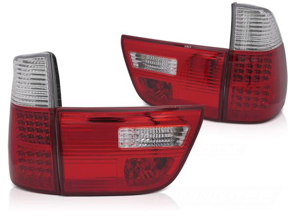 LED Rückleuchten passend für BMW X5 E53 Bj. 99-03 Rot/Chrom
