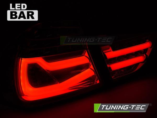 VOLL LED Lightbar Design Rückleuchten passend für BMW 3er E90 LCI Limousine 09-11 schwarz/rauch mit dynamischen Blinker