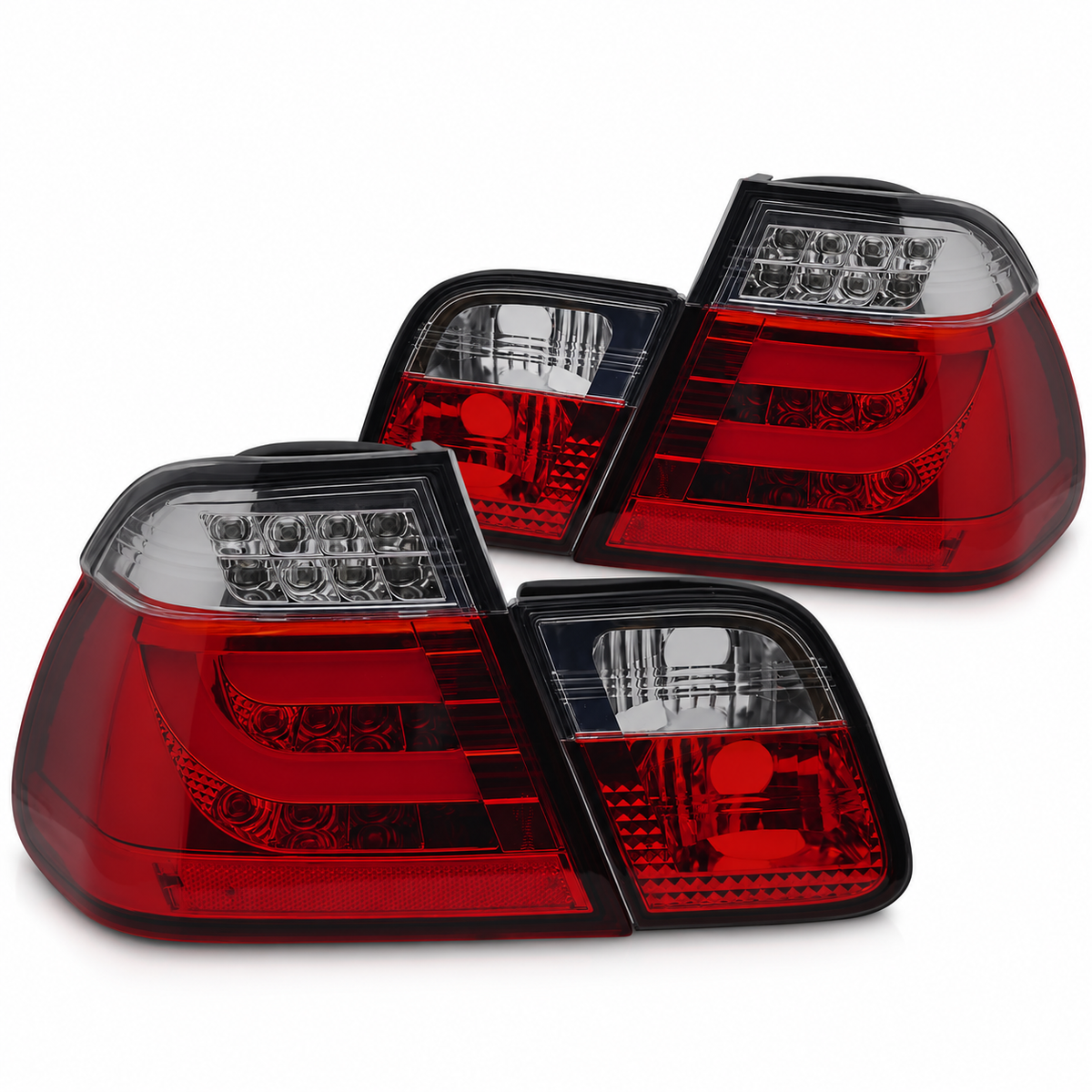 LED Rückleuchten passend für BMW E46 1998–2001 Limousine Rot/Smoke