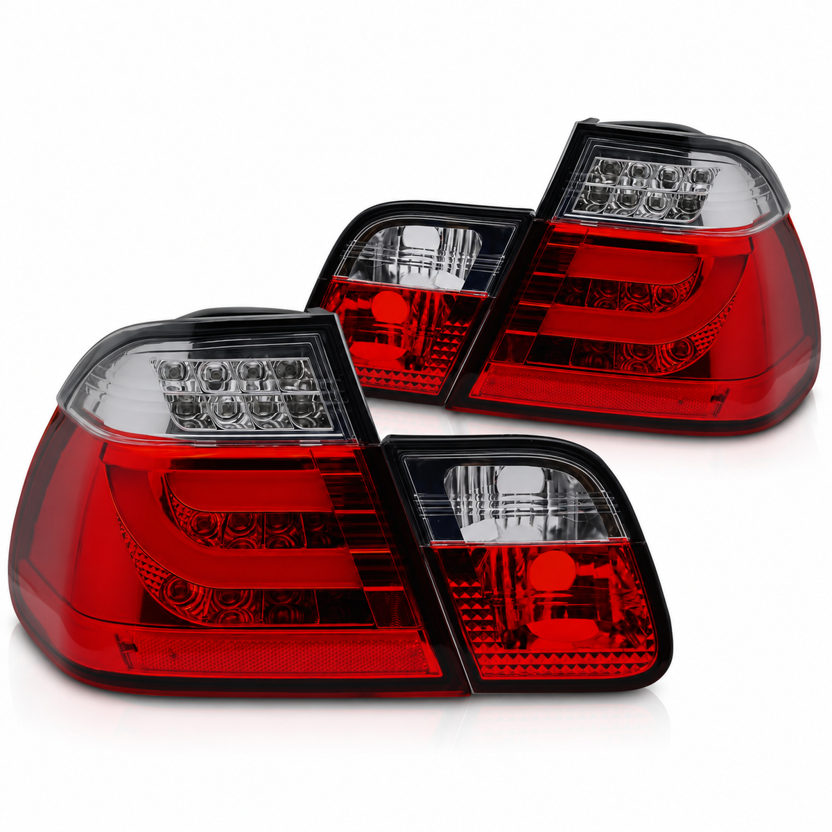 LED Rückleuchten passend für BMW E46 2001–2005 Limousine Rot/Smoke