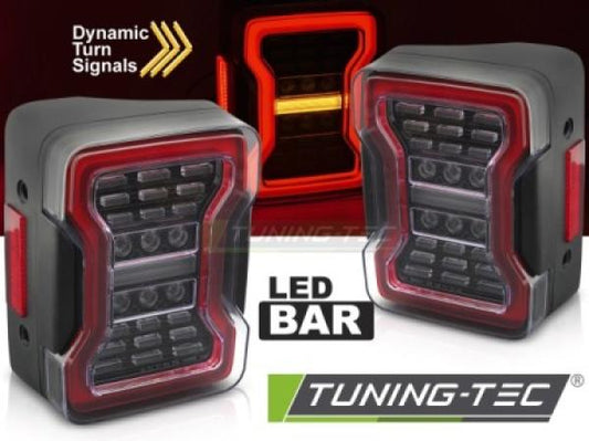 LED Lightbar Rückleuchten passend für Chrysler Jeep Wrangler JK ab 2007 Schwarz dynamischen Blinker