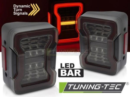 LED Lightbar Rückleuchten passend für Chrysler Jeep Wrangler JK ab 2007 Smoke dynamischen Blinker