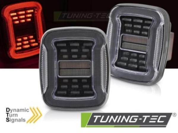 VOLL LED Upgrade Design Rückleuchten Set passend für Chrysler Jeep Wrangler YJ 91-96 / TJ 96-06 schwarz/weiß dynamisch
