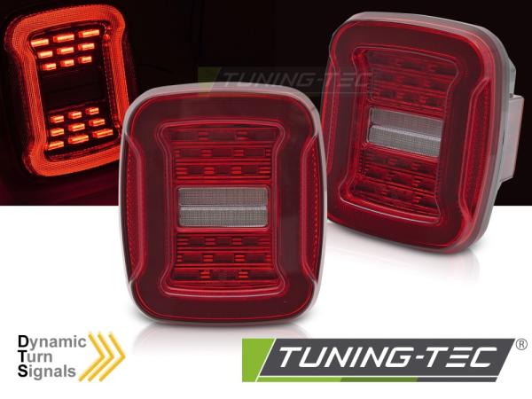 VOLL LED Upgrade Design Rückleuchten Set passend für Chrysler Jeep Wrangler YJ 91-96 / TJ 96-06 rot/weiß dynamisch