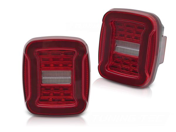 VOLL LED Upgrade Design Rückleuchten Set passend für Chrysler Jeep Wrangler YJ 91-96 / TJ 96-06 rot/weiß dynamisch