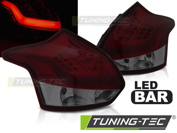 LED Lightbar Rückleuchten passend für Ford Focus MK3 Bj. 11-14 Rot/Smoke