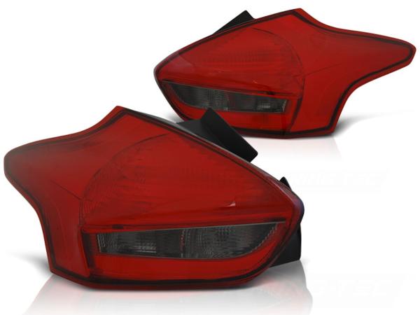 LED Lightbar Rückleuchten passend für Ford Focus MK3 Bj. 15-18 Rot/Smoke
