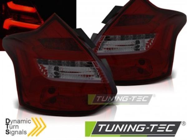 2x LED Lightbar Rückleuchten passend für Ford Focus MK3 Bj. 11-14 Rot/Smoke