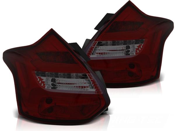 2x LED Lightbar Rückleuchten passend für Ford Focus MK3 Bj. 11-14 Rot/Smoke