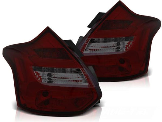 2x LED Lightbar Rückleuchten passend für Ford Focus MK3 Bj. 11-14 Rot/Smoke
