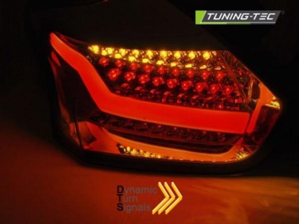 LED Lightbar Rückleuchten passend für Ford Focus MK3 Bj. 15-18 Chrom dynamischer Blinker