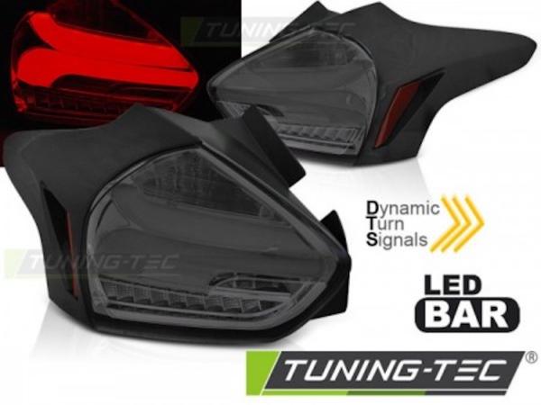 LED Lightbar Rückleuchten passend für Ford Focus MK3 Bj. 15-18 Smoke dynamischer Blinker