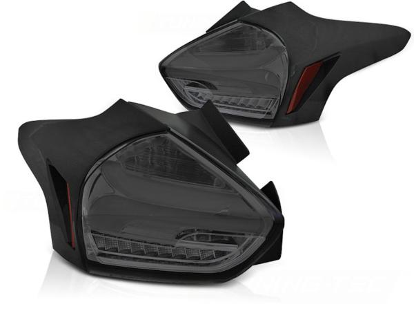 LED Lightbar Rückleuchten passend für Ford Focus MK3 Bj. 15-18 Smoke dynamischer Blinker