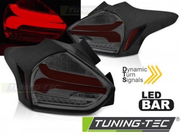 LED Lightbar Rückleuchten passend für Ford Focus MK3 15-18 Smoke/Rot dynamischer Blinker