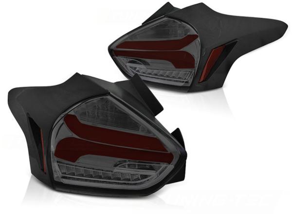 LED Lightbar Rückleuchten passend für Ford Focus MK3 15-18 Smoke/Rot dynamischer Blinker