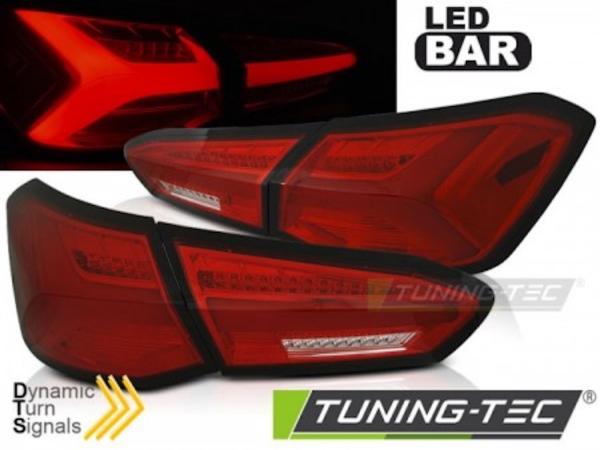 LED Lightbar Rückleuchten passend für Ford Focus MK4 18-21 Rot/Chrom dynamischer Blinker