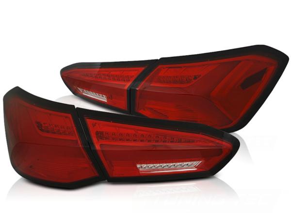 LED Lightbar Rückleuchten passend für Ford Focus MK4 18-21 Rot/Chrom dynamischer Blinker