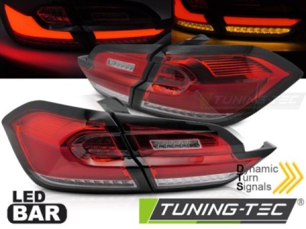 Voll LED Lightbar Rückleuchten passend für Ford Fiesta MK8 Bj. 17-21 Rot/Chrom